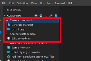 Customize VsCode SFDX-Hardis with your own menus and plugins