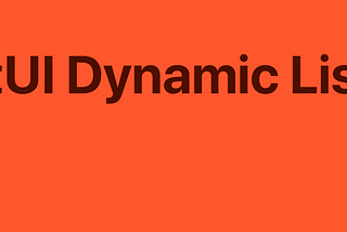 Dynamic lists in SwiftUI