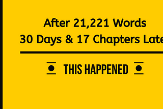 After 21,221 Words, 30 Days & 17 Chapters Later- This Happened!