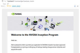 Artemis AI Approved for NVIDIA Inception Program
