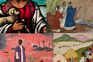 Different images of Jesus pictured in First Church of the Brethren, Harrisburg, PA