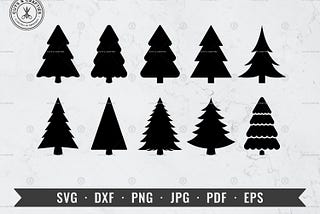 Christmas Tree svg, Christmas svg, Spruce svg, Pine Tree svg, dxf, png, jpg, Cricut, Silhouette, Vector, ClipArt, Instant Digital Download