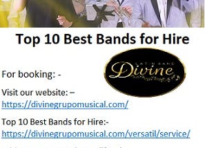 Local Latin Top 10 Best Bands for Hire by Divine Latin Band.