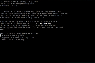 Recovering deleted files using testdisk