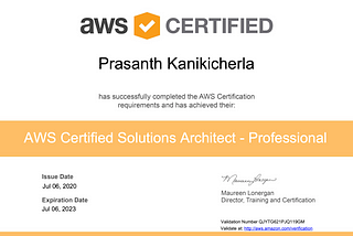 AWS Solution Architect Professional — Tips and Notes (July 2020)