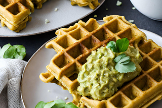 Zucchini and Coconut Curry Waffles