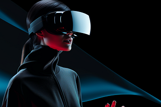 A woman wearing a VR headset