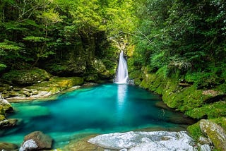 Located in Kōchi-ken’s Ino Town, Nikobuchi is a popular waterfall basin with a vibrant blue hue to it.