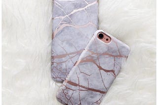 WHITE AND ROSE CHROME MARBLE
