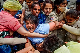 Olympian Sakshi Malik grappled by Delhi Police on May 28