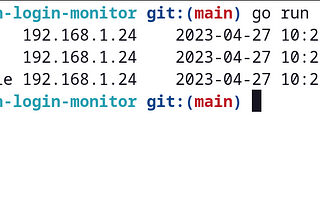 SSH login monitor output