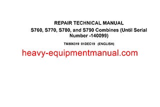 Download John Deere S760 S770 S780 S790 Combine Technical Manual TM806319
