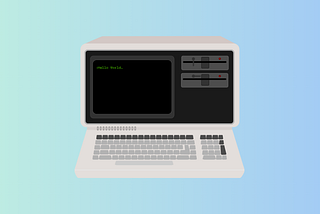 Image of an old desktop computer with floppy disk drives