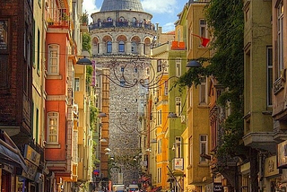 Towards the Galata Tower, Istanbul, Turkey