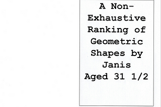 A Non-Exhaustive Ranking of Geometric Shapes