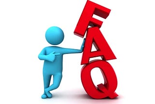 A silhouette of a person holding up stacked “F,A,Q” letters