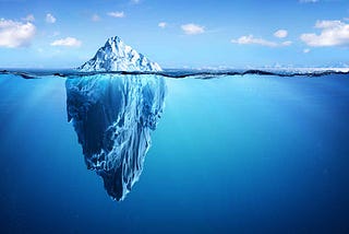 iceberg above and below the waterline