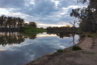 Photo of tranquil river scene in NSW, Australia.
