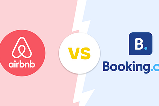 Comparative image showing the logos of Airbnb and Booking.com side by side, with a question asking readers to choose their favorite platform