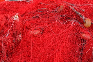 Close up of fishing nets