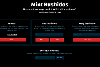 How to mint Bushido