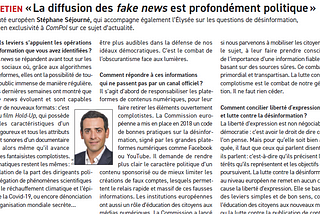 Séjourné : « La diffusion des fake news est profondément politique »