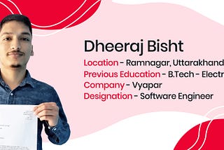 Not satisfied with college, Dheeraj joined Masai and became a software engineer
