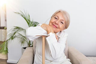 Older woman looking into the camera