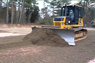 A Bulldozer used to Leveling Land