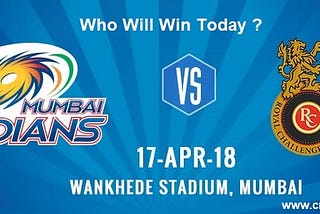 IPL 2018: Who Will Win Today Match of Mumbai Indians Vs Royal Challengers Bangalore