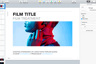 Film treatment templates for Apple Keynote