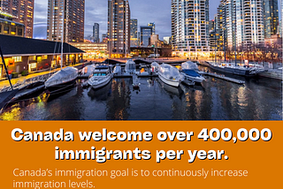 Why does Canada welcome over 400,000 immigrants per year?