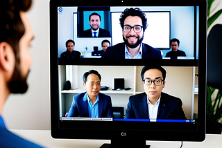 Fotor AI generate Image of a video call interview