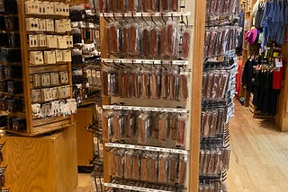 Pocket Knife Display at Zion National Park. They only had boy names.