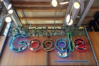 Google logo at the Kitchener office.