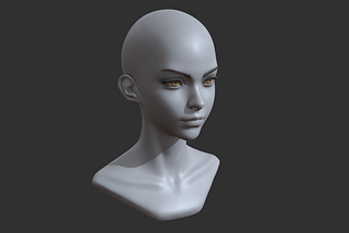 (FREE PRODUCT) Stylized Anime Female Head 3D Model