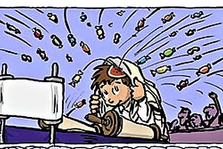 Firing sweets at the Bar Mitzvah boy. (Credit: Beit El Books)