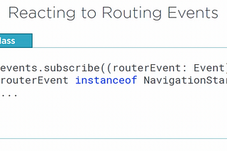 Reacting to Routing Events