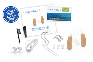 Blue Angels hearing is the best hearing aid under $500, comes fully loaded with all the accessories you need.