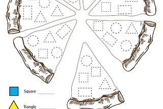 shape Pizza craft templates for preschool