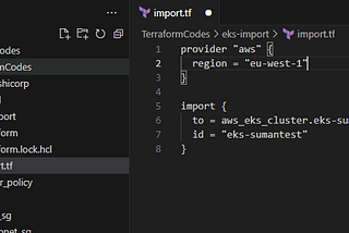 Story 5 : Import existing AWS services in Terraform configuration file or generate code
