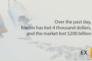 Over the past day, Bitcoin has lost 4 thousand dollars, and the market lost $200 billion