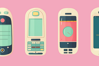 Four futuristic phones side-by-side