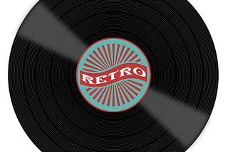 Vinyl disc with retro printed in the middle