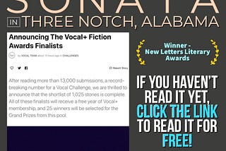 My Short Story is a FINALIST in Vocal.Media’s Fiction Challenge!