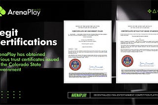 ArenaPlay — Porject Certifications
