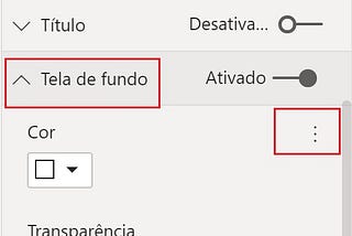 Power BI — como aplicar cor de fundo aos controles visuais?