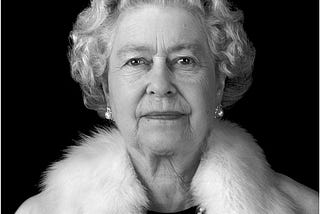 A black and white portrait of Queen Elizabeth II taken from her obituary via BBC. CHRIS LEVINE/ JERSEY HERITAGE TRUST