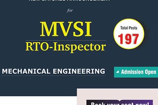 MVSI RTO-Inspector Vacancy Released…!!!