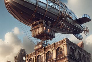 Steampunk hot air balloon escapes